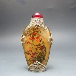 Fine Chinese Inside Hand Painted Glass Snuff Bottle photo
