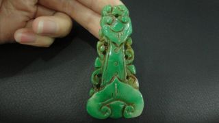 Chinese Antique Jade Pendant / Perfect Green Jade Pendant/ruyi Plaque111 photo