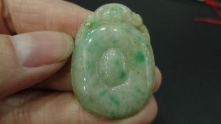 100%natural Green&flower Grade A Jade Jadeite Pendant/chinese Hand - Carved/pingan photo