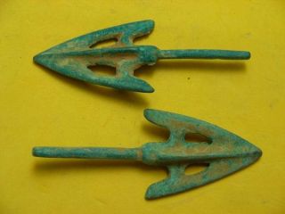 Chinese Bronze Antique 2 Arrows Old Weapon Collection Valuable photo