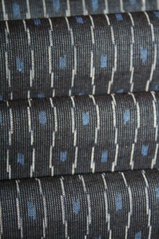 Vintage Japanese Cotton Kasuri Wave Striped Kimono Fabric Patchwork Quilt 58 