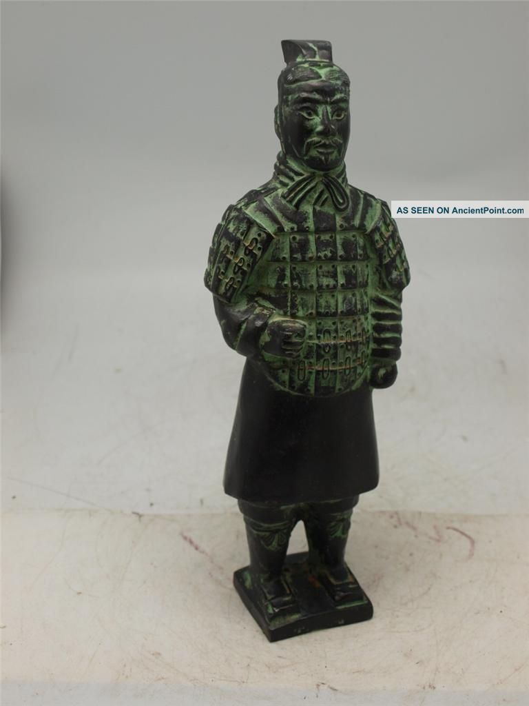 Chinese Bronze Figure Of A Terracotta Army Soldier - Verdigris Patination Other photo