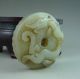 Chinese Old Hetian Jade Carvd Chi Dragon Bi Other photo 2