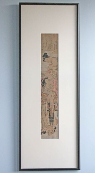 Koryusai Koriusai Isoda - Very Old Pillar Print - Hashira - E - Framed photo