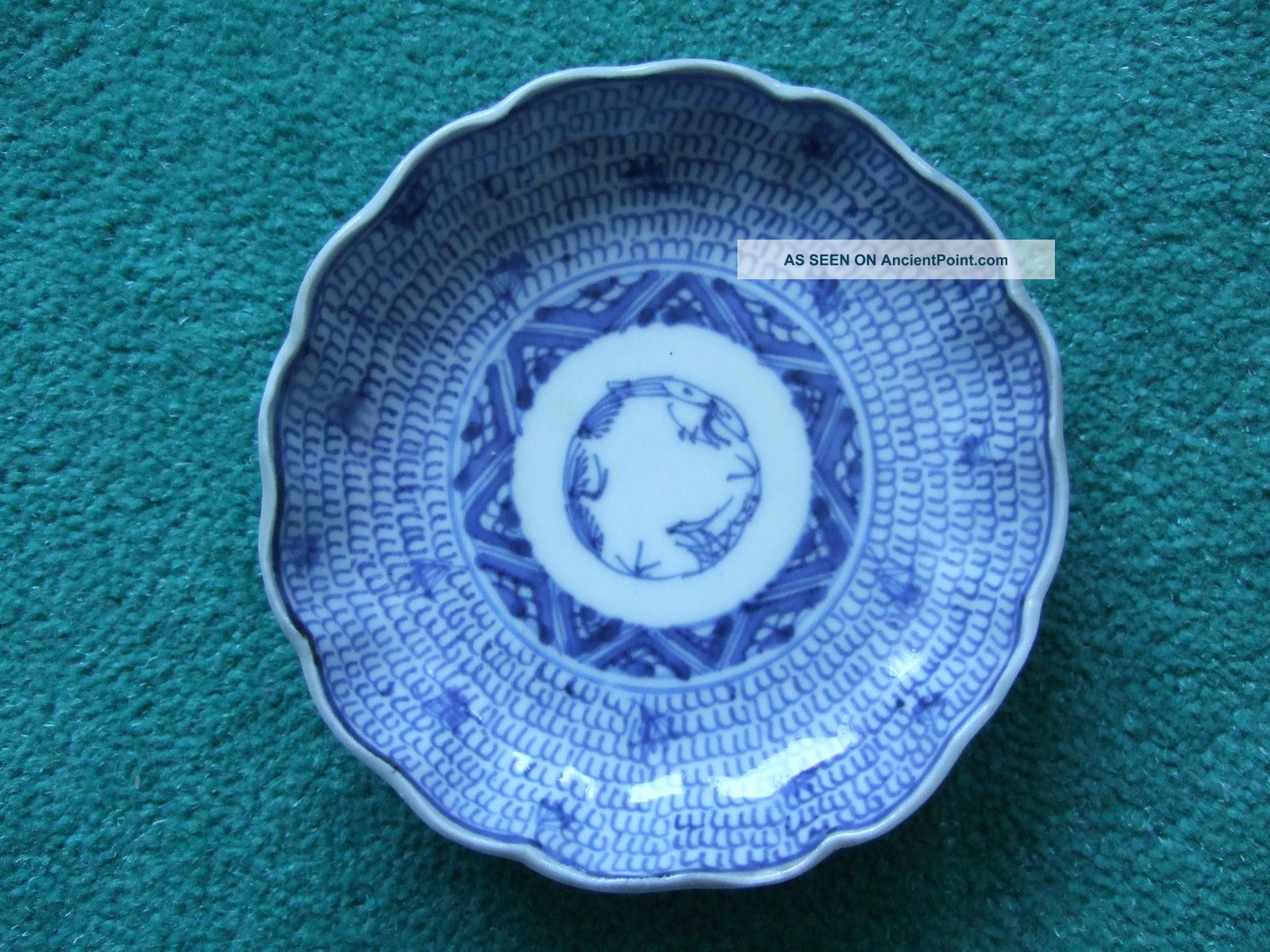 Antique Chinese Porcelain Blue & White Dish Porcelain photo