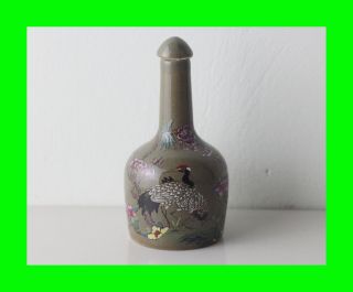 Antique Hand - Painted Crane And Plum Blossom Painting Old Porcelain Snuff Bottle photo