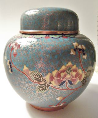Antique Cloisonne Jar - Colorful & Decorative - Wonderful Condition photo