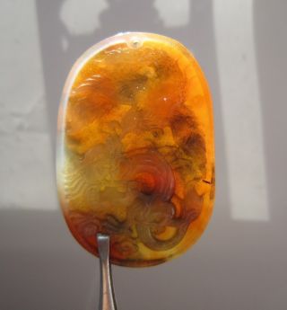 Chinese Carving Exquisite Huang Long Jade Pendant 006 photo