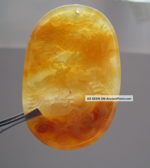 Chinese Carving Exquisite Huang Long Jade Pendant 016 Necklaces & Pendants photo