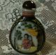 Exquisite Vintage Chinese Royalty Hand Painted Peking Glass Snuff Bottle Antique Snuff Bottles photo 2