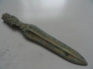 Chinese Bronze Swords Carven Ancient Man Handle Old 06 photo