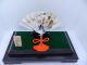 Finest H - Engraved Japanese Sterling Silver Fan By Takehiko Glass Case & Box Other photo 1