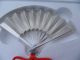 Finest H - Engraved Japanese Sterling Silver Fan By Takehiko Glass Case & Box Other photo 6