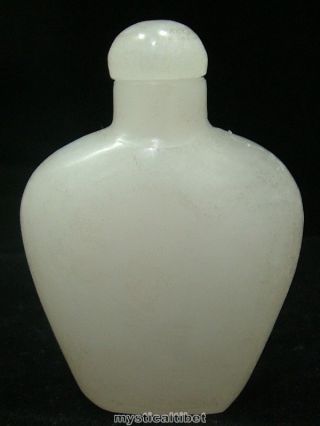 White Jade Stone Authentic Chinese Antique Carved Snuff Bottle A - 8153 photo