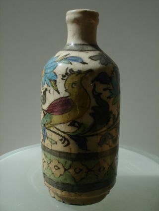 17°c Iznik Ceramic Flask Bottle Islamic Ottoman Empire Ex Belgian Estate photo