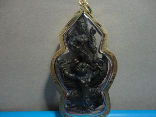 Narai Ride Garuda Wealth Safe Lucky Charm Thai Amulet Pendant photo