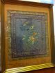Antique Asian Embroidered Silk Panel Cloth Tapestry Framed Robes & Textiles photo 1