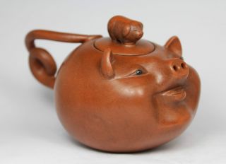 Chinese Old Purple Sands Handwork Pig Tea Pot photo