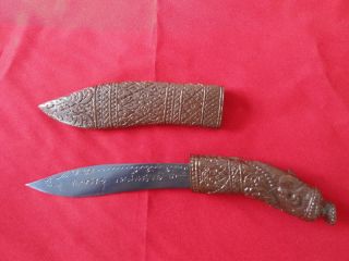 Numpee Iron Magic Knife Thai Pattern Yantra Amulet Rare Antique New Size 5 