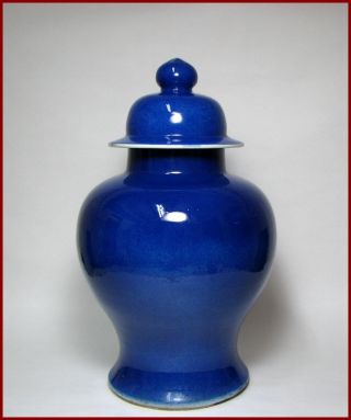 Fine & Very Large 19c Chinese Powder - Blue Glazed Covered Jar,  17 