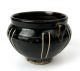 Rare Chinese Black Glaze Porcelain Two - Ear Line Pot Pots photo 1