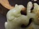 Js480 Rare,  Chinese Old Jade Carved 