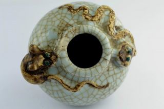 China Rare Collectibles Old Wonderful Handwork Porcelain Snake And Mouse Pot photo