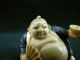 Antique Ox Bone High - Quality Japanese Netsuke Drinking Man Figurine Statue Statues photo 2