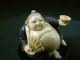 Antique Ox Bone High - Quality Japanese Netsuke Drinking Man Figurine Statue Statues photo 6