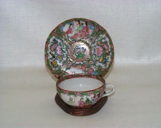 Antique Rose Medalion/canton Cup And Saucer photo