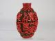 Good Two Color Chinese Cinnabar Lacquer Snuff Bottle With Buddhist Symbols Snuff Bottles photo 1