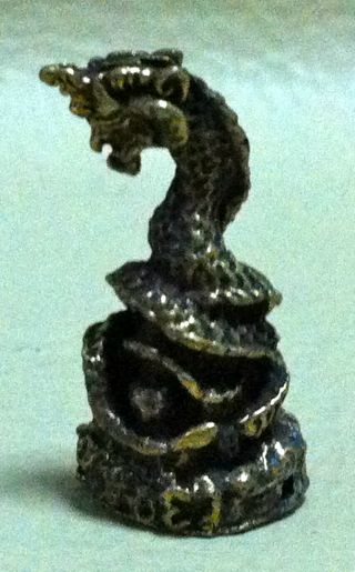 Holy Powerful Naga Hunting Money Riches Luck Love Wealth Good Life Thai Amulet photo