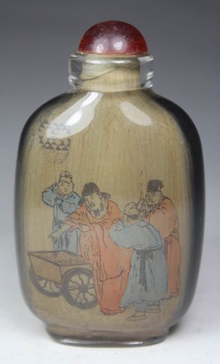 Chinese Handwork Glass Painting Old Snuff Bottle photo