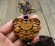 African Rosewood Carved Lucky Patterns Amulet Hand Car Decor Pendant Netsuke Buddha photo 4
