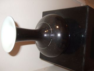 Chinese Vase In Black Mirror Glaze photo