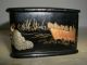 Antique Hand Painted Japanese Black Lacquer Box Boxes photo 5