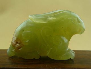 Chinese Classical Hand Carved Old Jade Rabbit Statue /10 - 020 photo