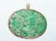 Antique Chinese 14k Gold Carved Rich Apple Green Jadeite Jade Pendant Or Brooch Necklaces & Pendants photo 1