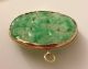 Antique Chinese 14k Gold Carved Rich Apple Green Jadeite Jade Pendant Or Brooch Necklaces & Pendants photo 2