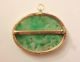 Antique Chinese 14k Gold Carved Rich Apple Green Jadeite Jade Pendant Or Brooch Necklaces & Pendants photo 4