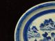 Antique 19c Chinese Export Porcelain Blue Canton Oval Platter 10.  5 