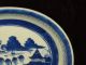 Antique 19c Chinese Export Porcelain Blue Canton Oval Platter 10.  5 
