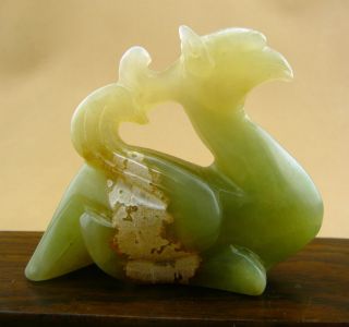 Chinese Classical Hand Carved Old Jade Phoenix Statue /10 - 028 photo