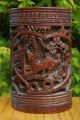 Antique 18/19thc Chinese Carved Bamboo Brush Pot Vases photo 3