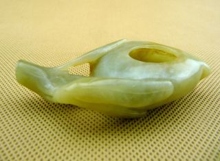 Chinese Classical Old Jade Hand Carved Peach Carving Brush Washer/10 - 033 photo