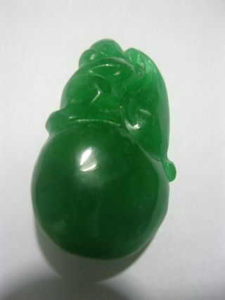 Perfect Chinese Green Jade Pendant /hulu & Mouse photo