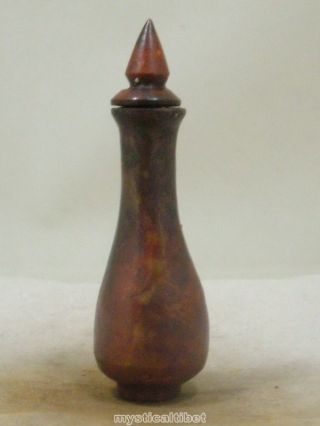 Brown Jade Stone Hand - Caved Chinese Carved Antique Snuff Bottle A - 7154 photo