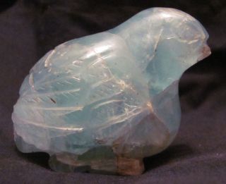 Old Chinese Carved Jade Quartz Figure Of A Bird photo