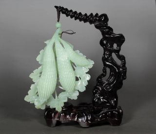100% Hand - Carved Chinese Xiu Jade Decoration Statues Cucumber photo