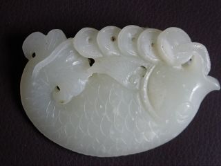 Chinese White Jade Carving Fish photo